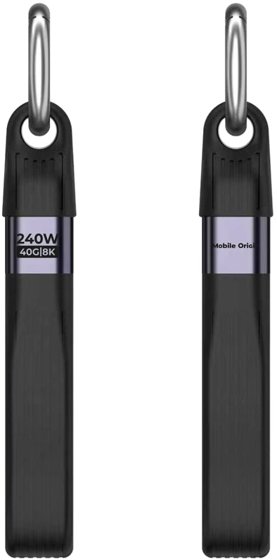 Mobile Origin 240W 40Gbps 8K USB-C Keychain Cable CB17 Juodas