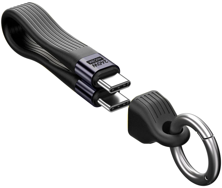 Mobile Origin 240W 40Gbps 8K USB-C Keychain Cable CB17 Juodas