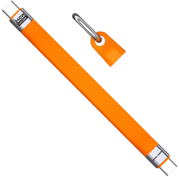 Mobile Origin 240W 40Gbps 8K USB-C Keychain Cable CB17 Oranžinis