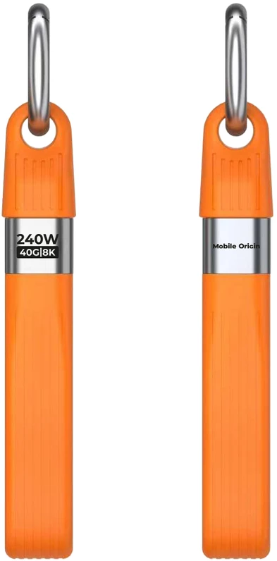 Mobile Origin 240W 40Gbps 8K USB-C Keychain Cable CB17 Oranžinis