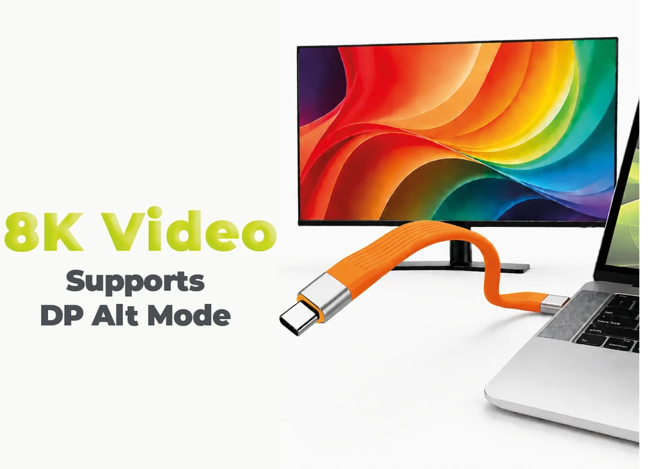 Mobile Origin 240W 40Gbps 8K USB-C Keychain Cable CB17 Oranžinis