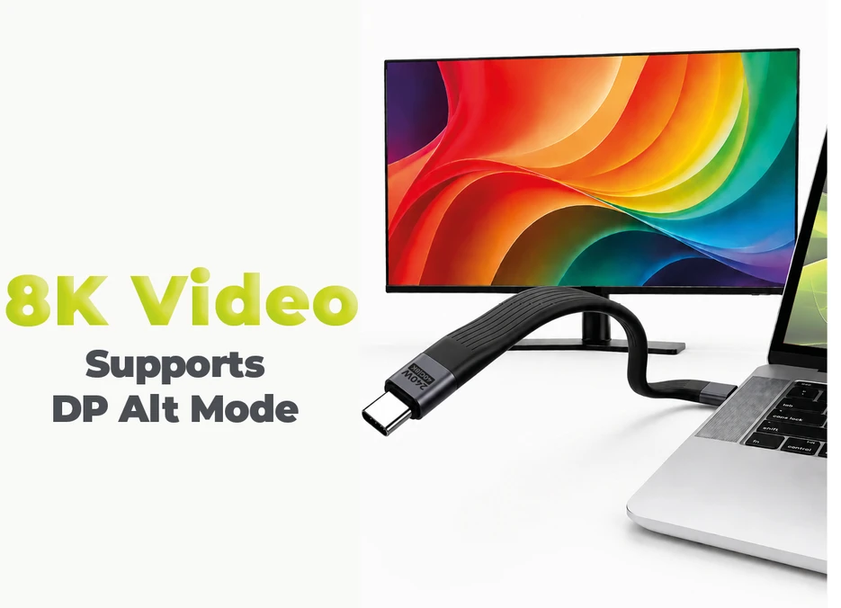 Mobile Origin 240W 40Gbps 8K USB-C Keychain Cable CB17 Juodas