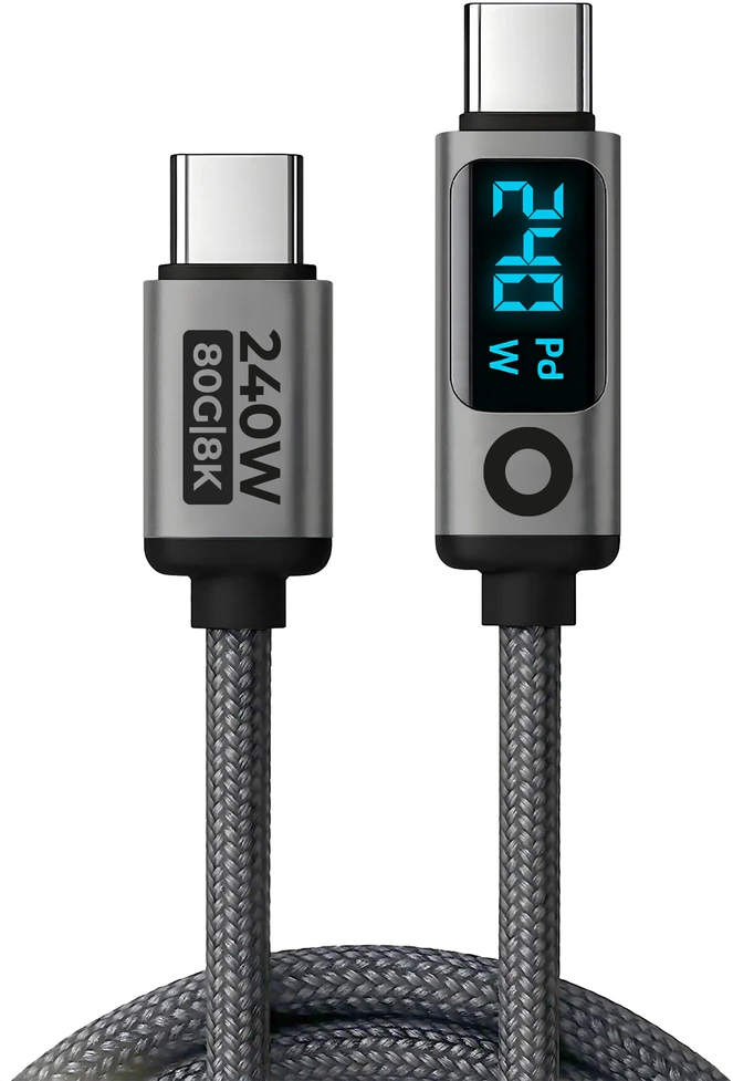 Mobile Origin 240W 80Gbps, 8K/60Hz LED Ekranas USB-C Cable 1.5m CB18