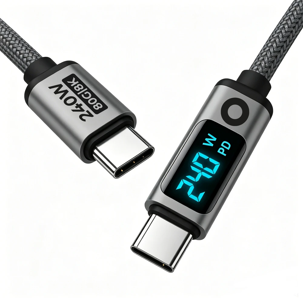 Mobile Origin 240W 80Gbps, 8K/60Hz LED Ekranas USB-C Cable 1.5m CB18
