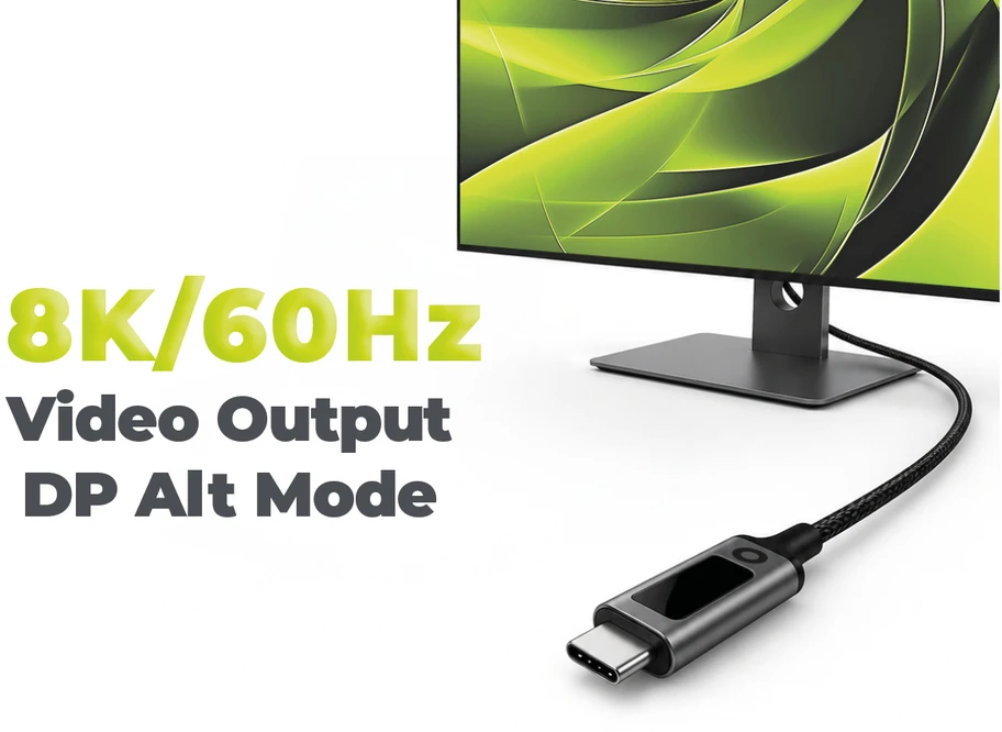 Mobile Origin 240W 80Gbps, 8K/60Hz LED Ekranas USB-C Cable 1.5m CB18