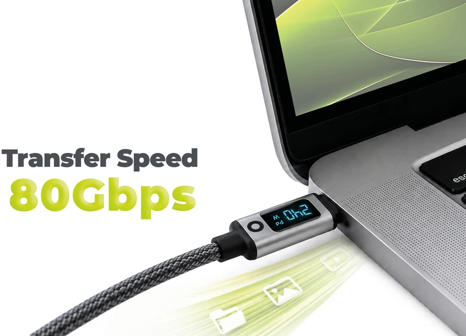 Mobile Origin 240W 80Gbps, 8K/60Hz LED Ekranas USB-C Cable 1.5m CB18