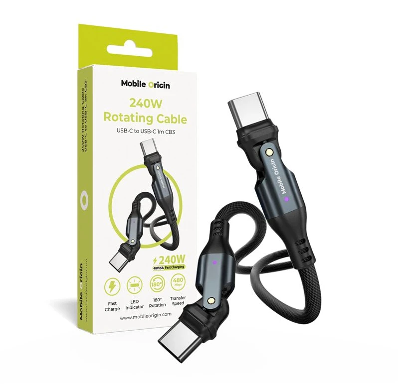 Mobile Origin 240W besisukantis USB-C–USB-C laidas CB3