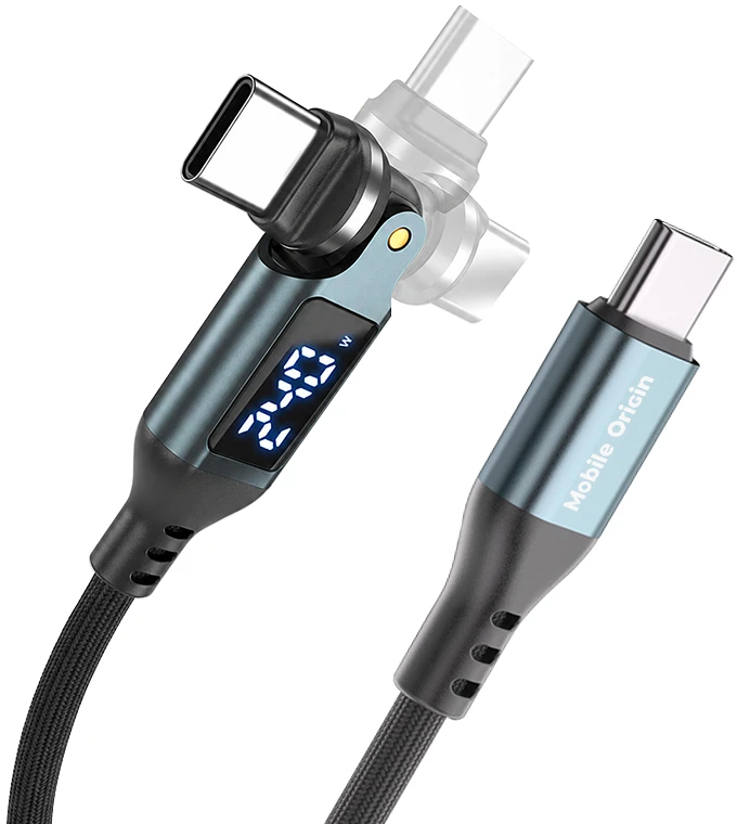 Mobile Origin 240W Ekranas 540° Rotating USB-C to USB-C Cable 1 m CB16
