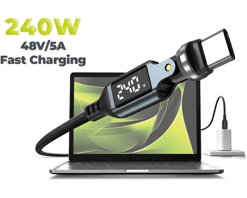 Mobile Origin 240W Ekranas 540° Rotating USB-C to USB-C Cable 1 m CB16