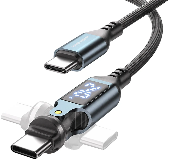 Mobile Origin 240W Ekranas 540° Rotating USB-C to USB-C Cable 1.8 m CB16