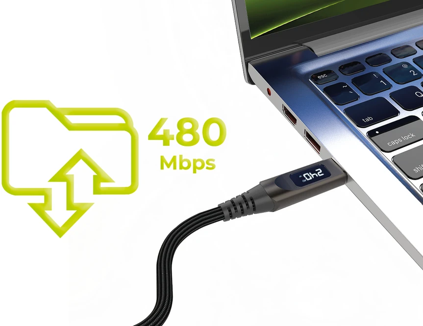 „Mobile Origin“ 240 W „Ekranas“ USB-C į USB-C laidas, 1,5 m, CB4