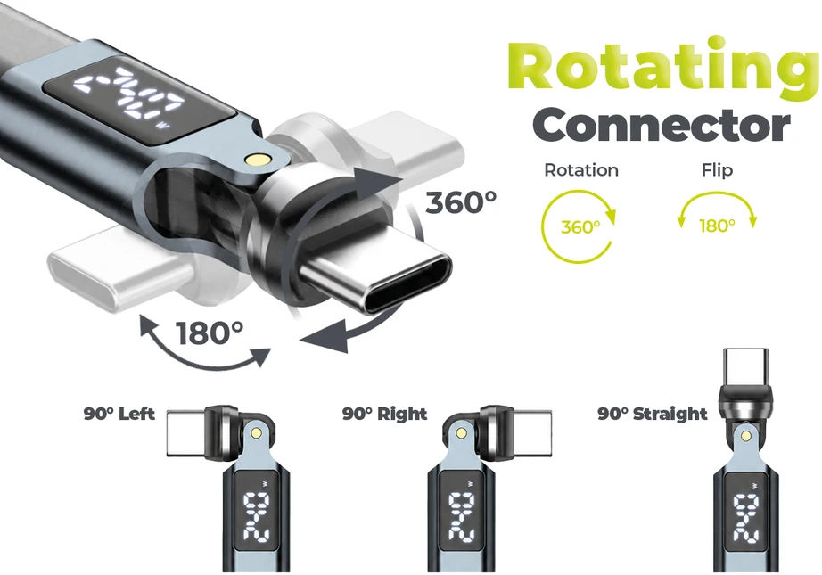 Mobile Origin 240W Ekranas USB-C Rotation 540° Adapteris CB15