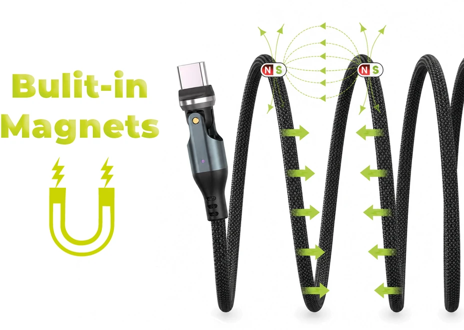 Mobile Origin 240W Magnetic 540° Rotating USB-C to USB-C Cable 1 m CB14