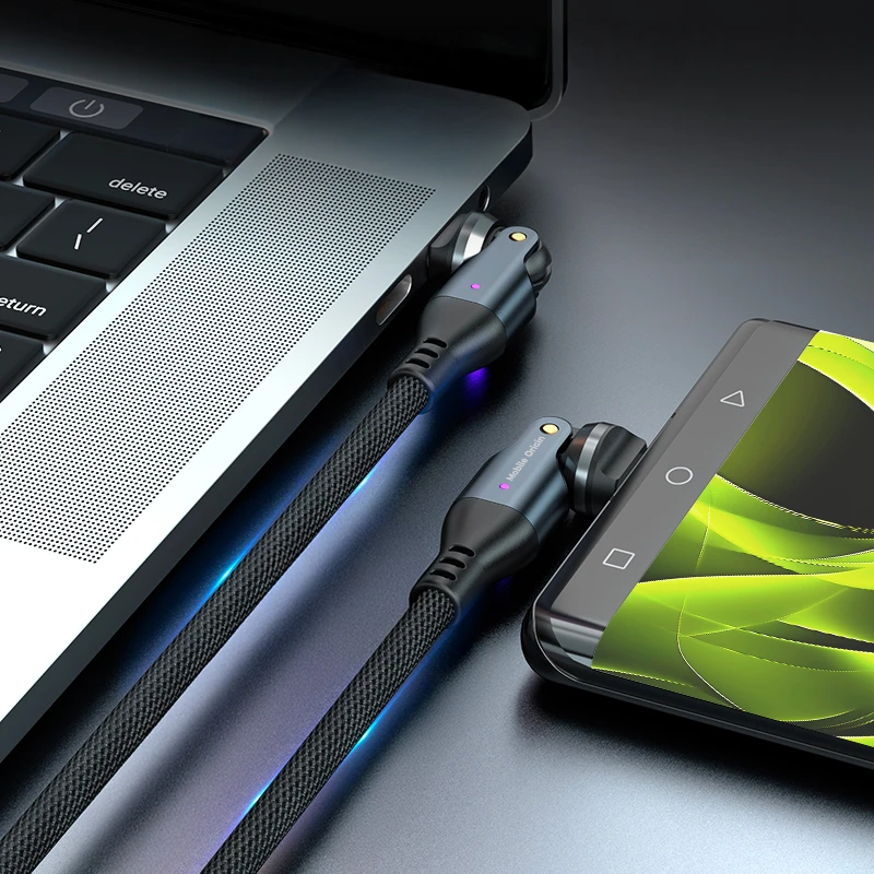 „Mobile Origin“ 240 W besisukantis laidas, 540° USB-C į USB-C, 1 m, CB12