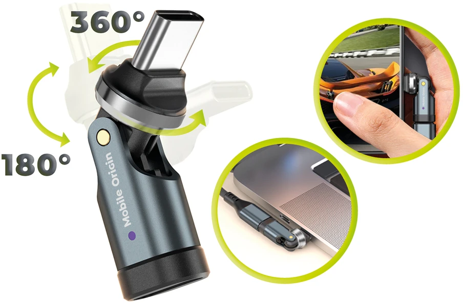 „Mobile Origin“ 240 W USB-C adapteris su 540° sukimosi funkcija, CB13