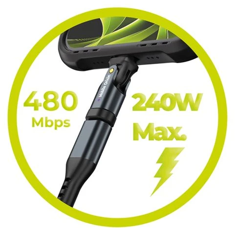 „Mobile Origin“ 240 W USB-C rotacinis adapteris CB5