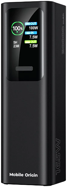 Mobile Origin 30000 mAh išorinė baterija su TFT ekranu ir žibintuvėliu PB17 – 2x USB-C + USB-A