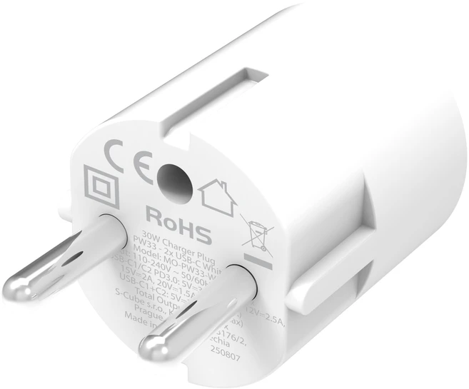 Mobile Origin 30W įkroviklis PW33 - 2x USB-C, baltas