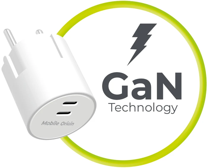 Mobile Origin 30W įkroviklis PW33 - 2x USB-C, baltas