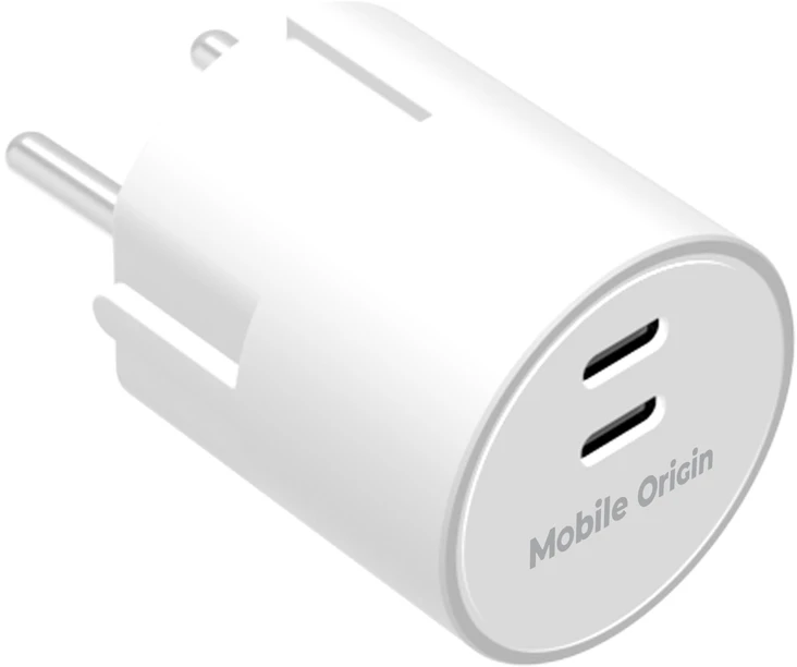 Mobile Origin 30W įkroviklis PW33 - 2x USB-C, baltas