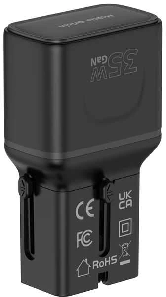 Įkroviklis Mobile Origin 35W Travel Adapteris, EU/US/UK/AU PW25, juodas