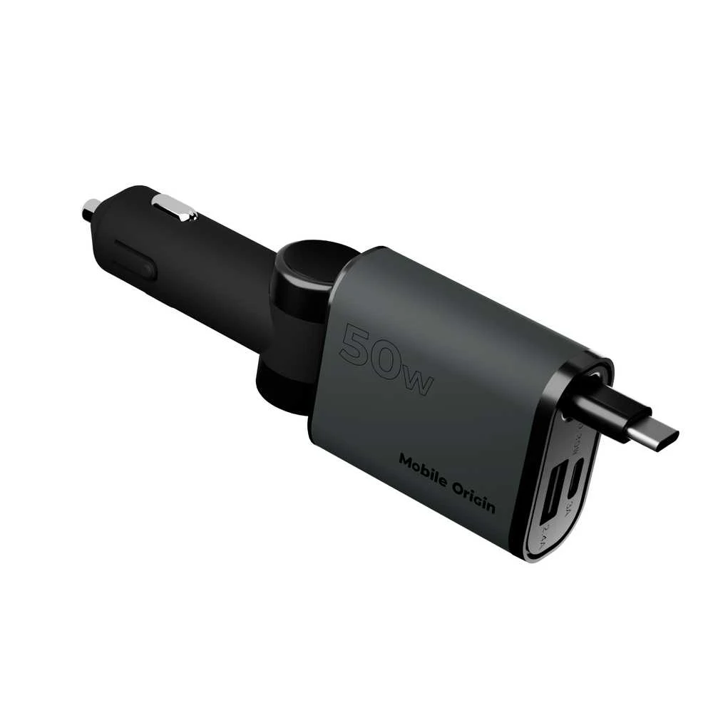 Mobile Origin 3in1 50W automobilinis įkroviklis CA27 – USB-C + USB-A, USB-C Cable