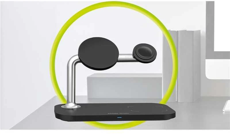 Mobile Origin 3in1 Wireless Magnetic Charger MO1, juodas