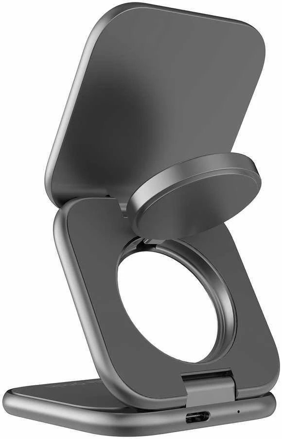 Mobile Origin 3 viename Qi2 25W ultraplonas sulankstomas įkroviklis PW36 suderinamas su MagSafe kosminė pilka