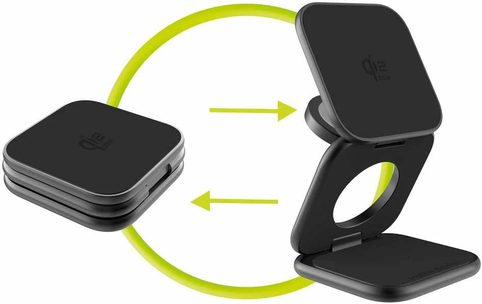 Mobile Origin 3 viename Qi2 25W itin plonas sulankstomas įkroviklis PW36 suderinamas su MagSafe matinė juoda