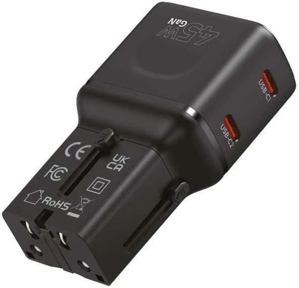 Įkroviklis Mobile Origin 45W Travel Adapteris, EU/US/UK/AU PW26, juodas