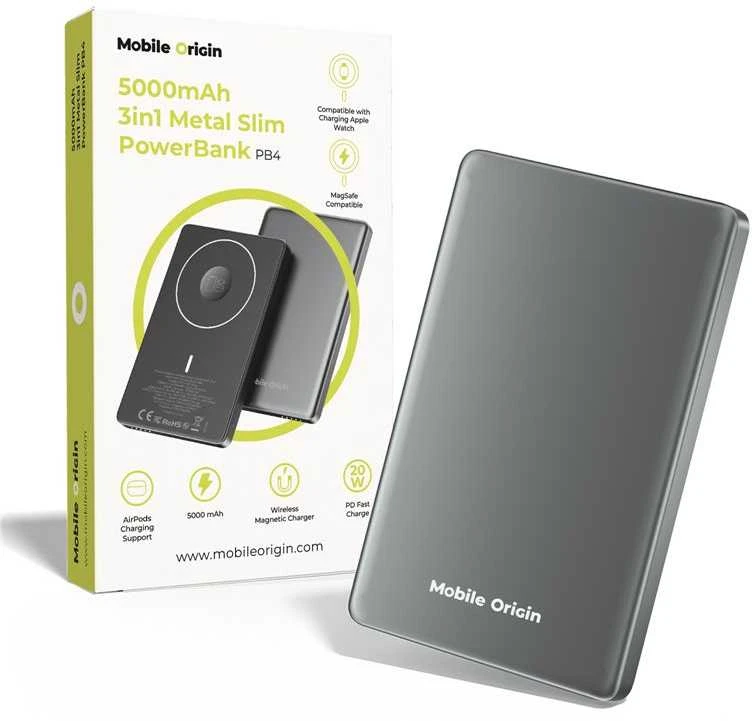 Mobile Origin 5000mAh 3in1 Metal Slim PowerBank PB4
