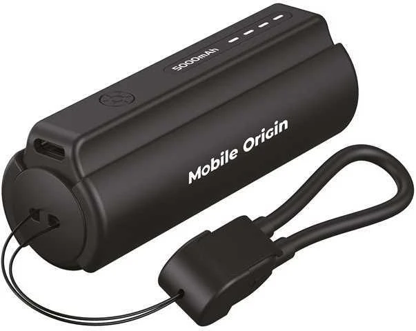„Mobile Origin“ 5000 mAh kompaktiška „PowerBank PB7“ su žibintuvėliu ir USB-C laidu