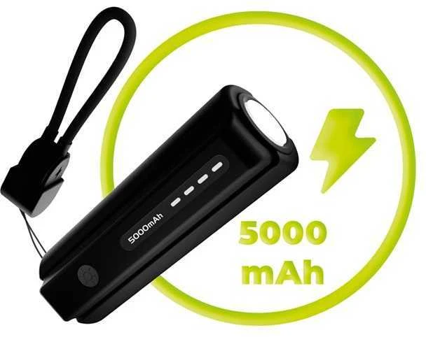 „Mobile Origin“ 5000 mAh kompaktiška „PowerBank PB7“ su žibintuvėliu ir USB-C laidu