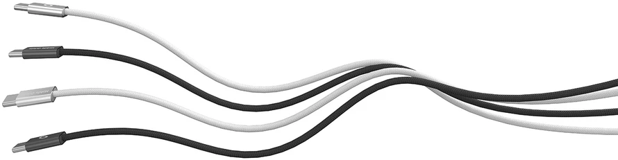 „Mobile Origin“ 60 W itin plonas USB-C į USB-C kabelis, 1 m, CB11 Baltas