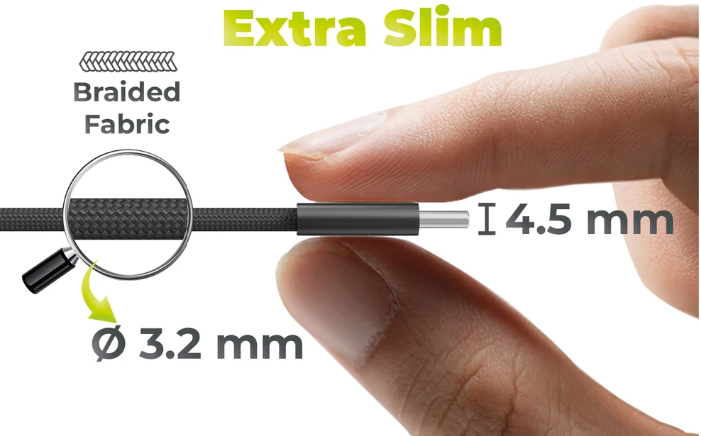 „Mobile Origin“ 60 W itin plonas USB-C į USB-C laidas, 1 m, CB11, Juodas