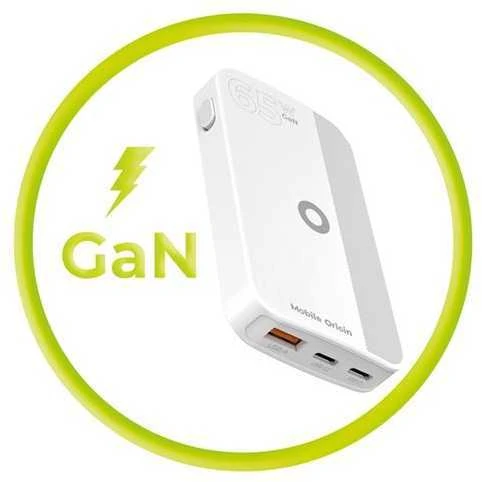 Mobile Origin 65W GaN III plonas įkroviklis, dvigubas USB-C, vienas USB-A, juodas