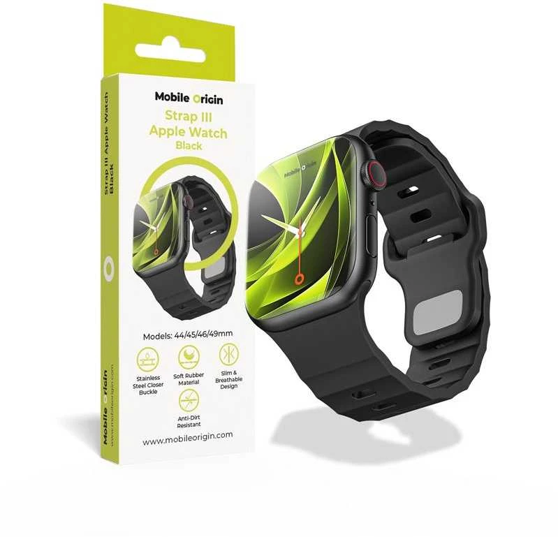 „Mobile Origin Strap III“, juodas - Apple Watch 49mm/46mm/45mm/44mm