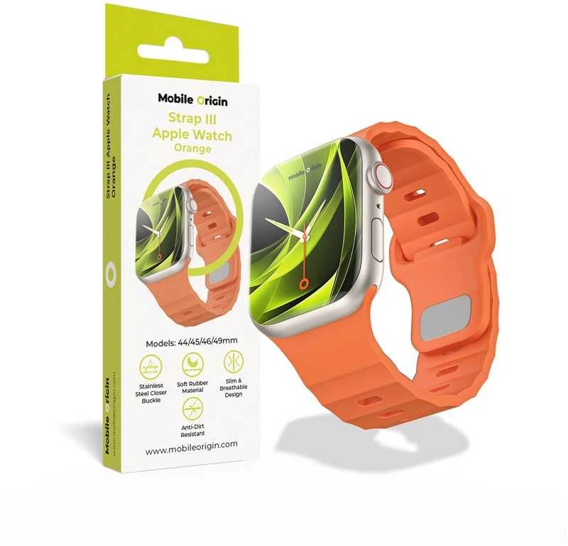 „Mobile Origin Strap III“, oranžinis - Apple Watch 49mm/46mm/45mm/44mm