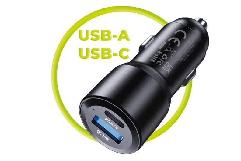 Mobile Origin automobilinis įkroviklis 60 W USB-C ir USB-A