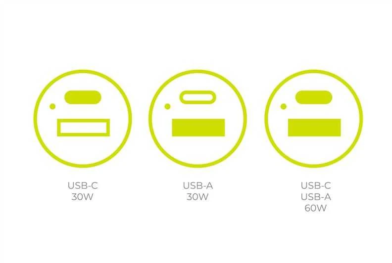 Mobile Origin automobilinis įkroviklis 60 W USB-C ir USB-A