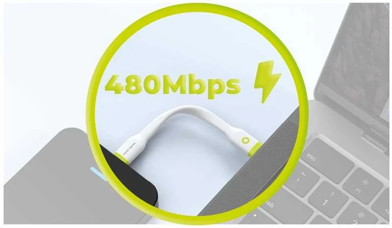 Mobile Origin Kompaktiškas USB-C į USB-C laidas, baltas