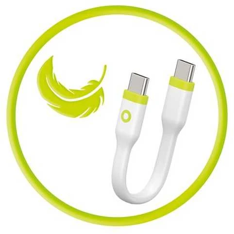 Mobile Origin Kompaktiškas USB-C į USB-C laidas, baltas