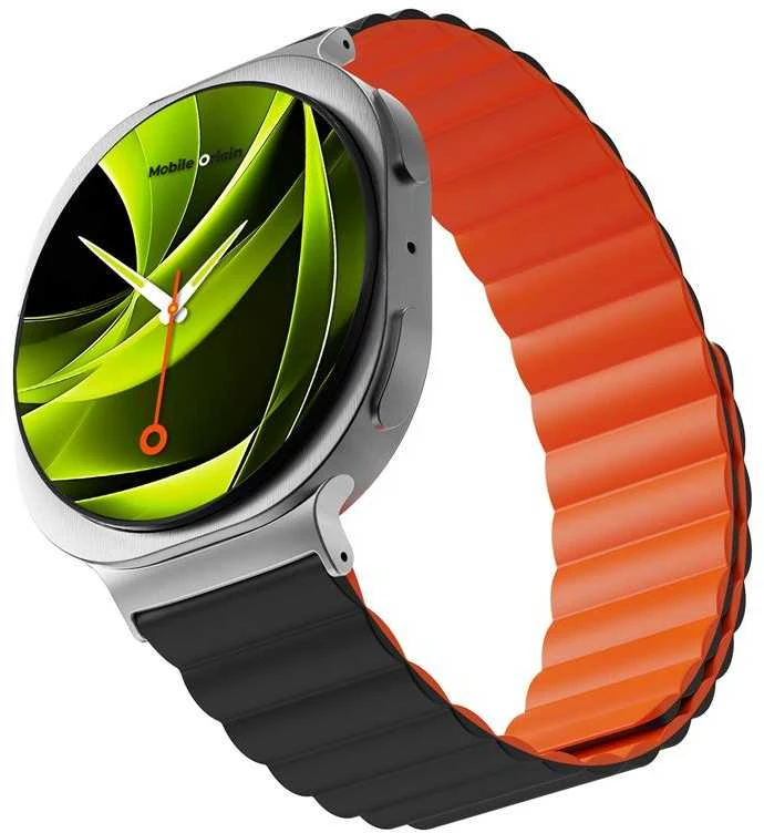 Mobile Origin Easy Strap magnetinis dirželis Galaxy Watch 8 juodas/oranžinis