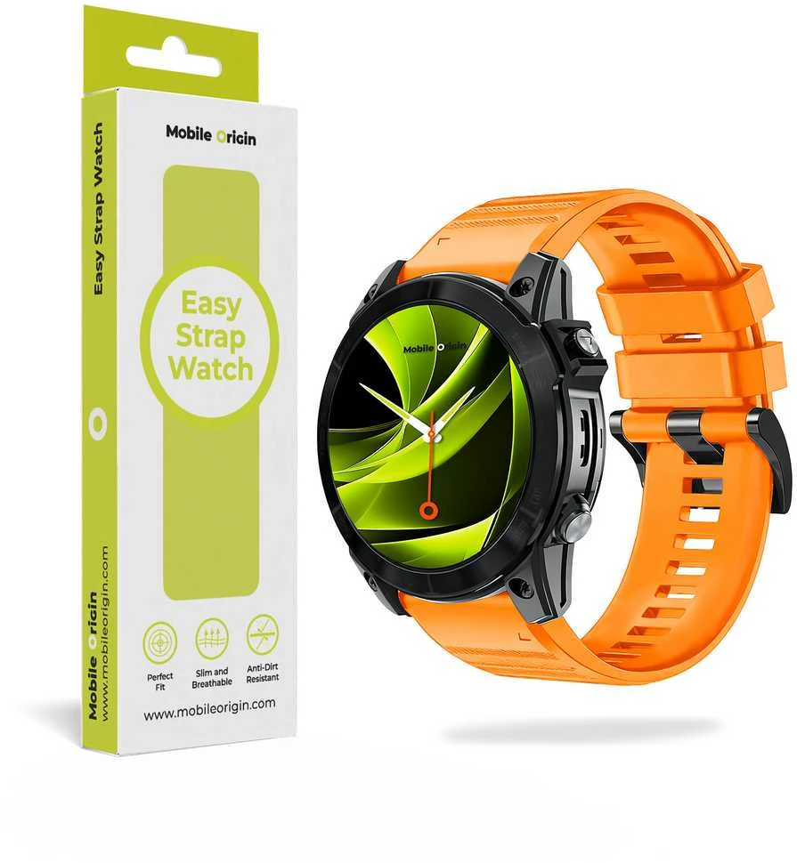 Mobile Origin Lengvai tvirtinamas Quick Fit dirželis, skirtas Garmin ES2, 22 mm oranžinis