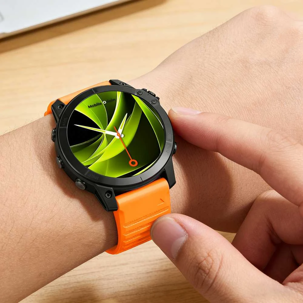 Mobile Origin Lengvai tvirtinamas Quick Fit dirželis, skirtas Garmin ES2, 22 mm oranžinis