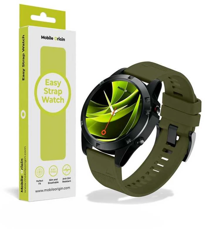 Mobile Origin Lengvai pritvirtinamas Quick Fit dirželis, skirtas Garmin ES1, 26 mm tamsiai žalias