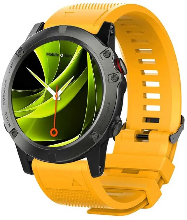 Mobile Origin Lengvai keičiamas Quick Fit dirželis, skirtas Garmin ES1, 22 mm, geltonas