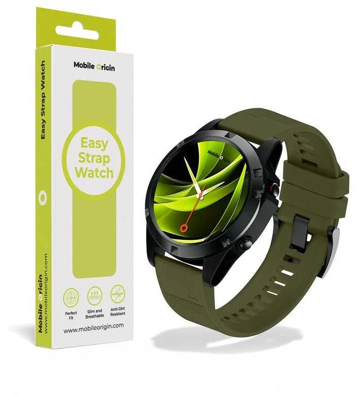 Mobile Origin Greito tvirtinimo dirželis Easy Strap, skirtas Garmin ES1, 22 mm, tamsiai žalias