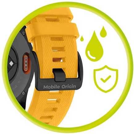 Mobile Origin Lengvai keičiamas Quick Fit dirželis, skirtas Garmin ES1, 20 mm, geltonas