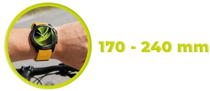 Mobile Origin Lengvai keičiamas Quick Fit dirželis, skirtas Garmin ES1, 22 mm, geltonas
